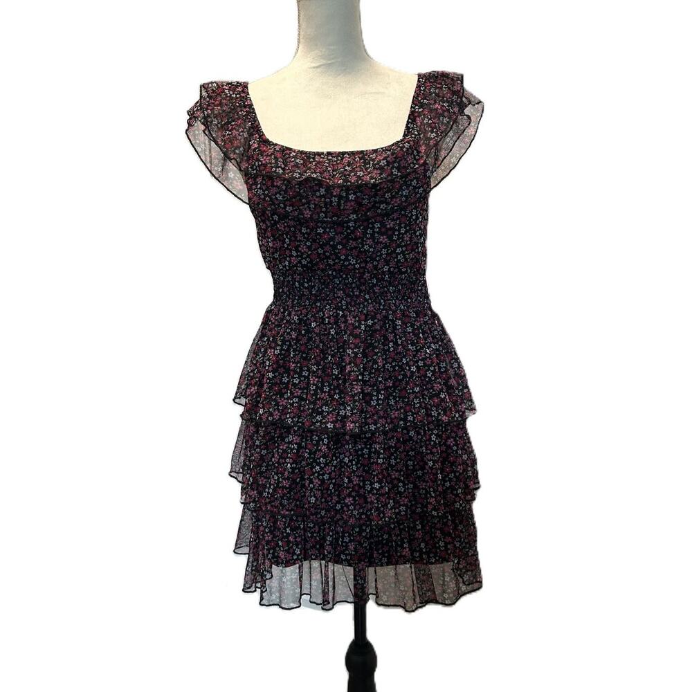 *VGC Rachael & Chloe Kids-Tiered Ruffle Floral Sleeveless Lined Dress-Kids 12